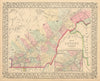 Map of Quebec in Counties. Montreal. St. Lawrence. Canada. MITCHELL 1869