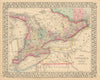 Ontario in Counties by Samuel Augustus Mitchell. Great Lakes. Canada 1869 map