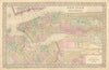 New York & Brooklyn town/city plan. Samuel Augustus Mitchell. Manhattan 1869 map