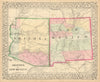 Arizona and New Mexico by Samuel Augustus Mitchell. State map. Counties 1869