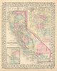 County map of California. The Great Salt Lake Country, Utah. MITCHELL 1869