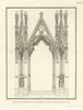 Monument of Bishop De Luda in Ely Cathedral. NASH 1810 old antique print