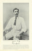 David Hunter. Wicket-keeper. Yorkshire cricketer 1895 old antique print