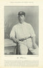 Wilfred Flowers. All-rounder. Nottinghamshire cricketer 1895 old antique print