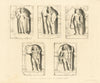 Roman sculptures found at Plumpton Wall, Cumbria 1816 old antique print