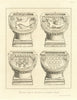 The Font in St. Mungo's church, Dearham Church, Cumbria 1816 old antique print