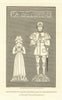 Stapleton gravestone, St Cuthbert's Church, Edenhall, Cumbria 1816 old print