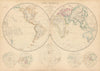 The World in Hemispheres with Other Projections by Edward Weller 1859 old map