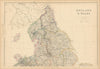 England and Wales (North Part) by Edward Weller 1859 old antique map chart