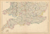 England and Wales (South Part) by Edward Weller 1859 old antique map chart