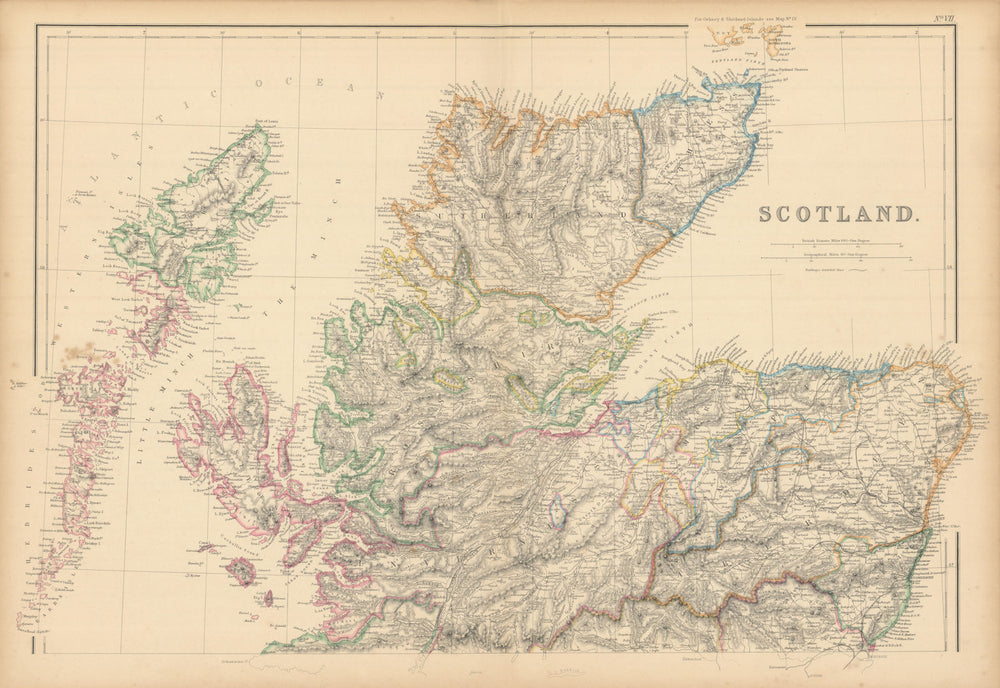 Scotland (North) by Edward Weller. Highlands & Islands. Hebrides 1859 old map
