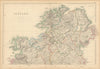 Ireland (North Part) by Edward Weller. Ulster 1859 old antique map plan chart