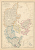 Denmark, with Schleswig & Holstein by Joseph Wilson Lowry 1859 old antique map