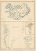 Iceland w/ glaciers. Greenland w/ Danish Colonies. Faroe Islands. LOWRY 1859 map