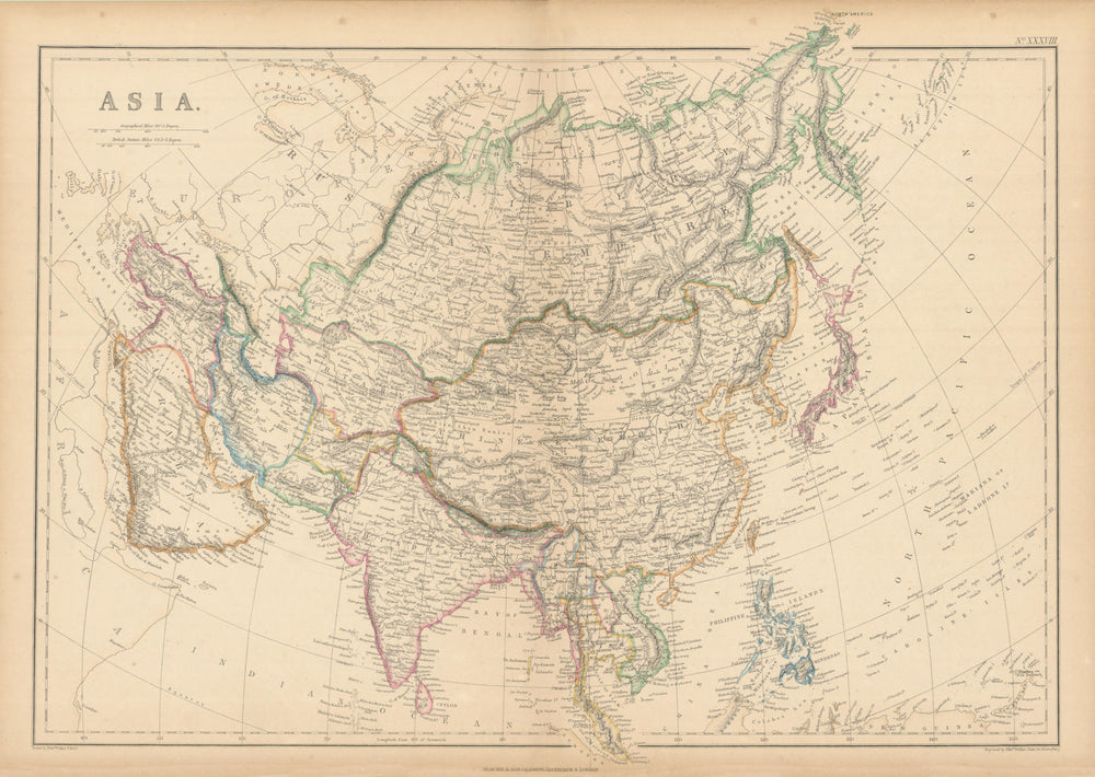 Asia by Edward Weller. Abou Thubbi/Abu Dhabi. Independent Kashmir 1859 old map