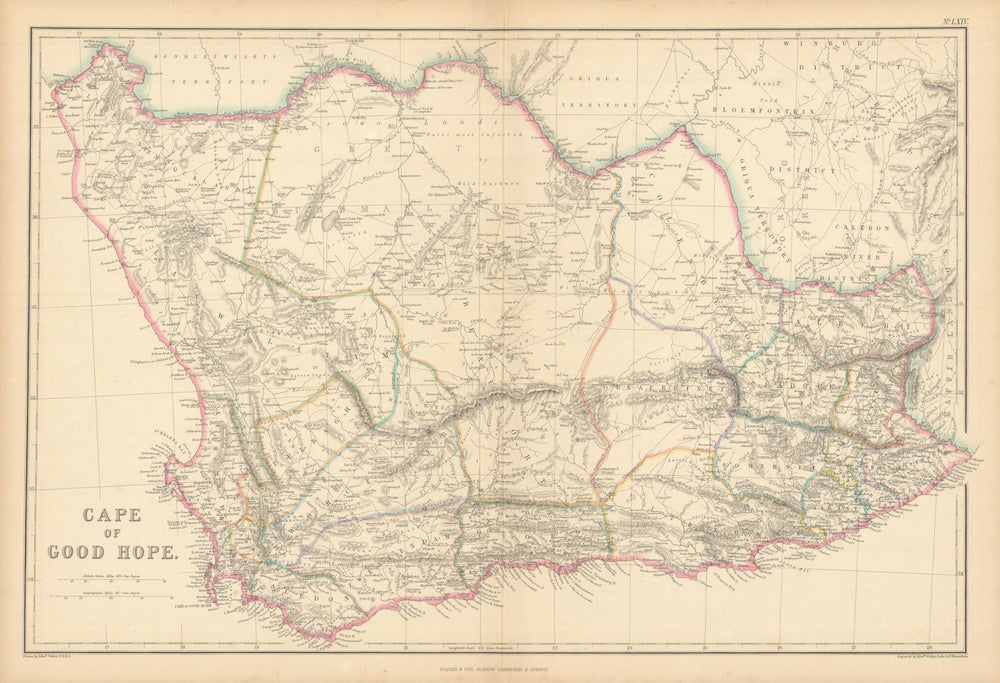 Cape of Good Hope by Edward Weller. South Africa 1859 old antique map chart
