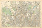 HAMPSTEAD ISLINGTON Camden Highgate Finsbury Park Primrose Hill. BACON  1900 map