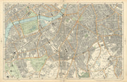 S LONDON Clapham Brixton Lambeth Battersea Chelsea Camberwell. BACON  1900 map