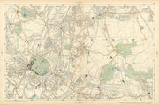 LONDON Sydenham Penge Beckenham Catford Norwood Dulwich Lewisham BACON  1900 map