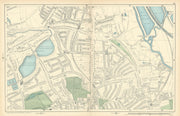 STOKE NEWINGTON Upper Clapton Stamford Hill Tottenham Manor House 1900 old map