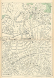 West HAMPSTEAD St. John's Wood Swiss Cottage Kilburn Finchley Road 1900 map