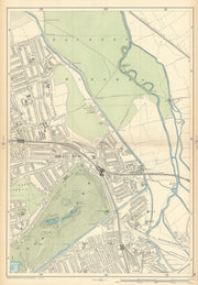 HACKNEY WICK/Marshes Victoria Park Old Ford Homerton Clapton Leyton 1900 map