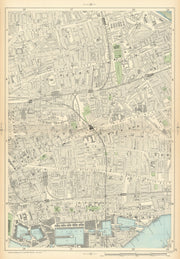 BETHNAL GREEN WHITECHAPEL Mile End Shadwell Wapping Stepney Shoreditch 1900 map
