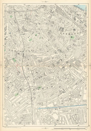 BERMONDSEY Newington Elephant & Castle Borough London Bridge Southwark 1900 map