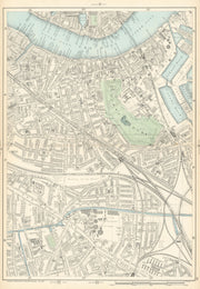BERMONDSEY Rotherhithe Old Kent Road Wapping Canada Water Surrey Quays 1900 map