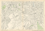 CAMBERWELL Peckham Rye East Dulwich Herne Hill Denmark Hill 1900 old map
