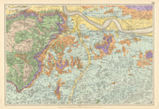 SOUTH EAST LONDON GEOLOGICAL Kent Greenwich Bexley Bromley &c. BACON 1900 map