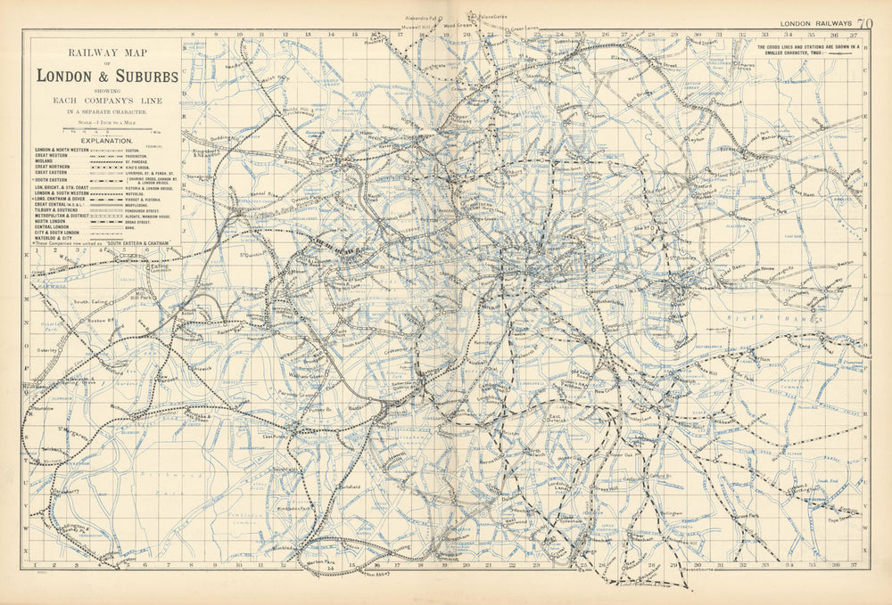 LONDON RAILWAYS shows companies & termini. Tube Underground. BACON 1900 map