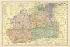 SURREY county map. Parliamentary constituencies divisions. Railways. BACON 1900