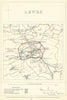 Lewes, Sussex. JAMES. Parliamentary Boundary Commission 1868 old antique map