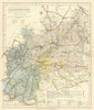 Gloucestershire county map showing Post Towns & Market Days. LETTS 1884