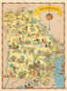 Georgia. Pictorial state map by Ruth Taylor White 1935 old vintage chart