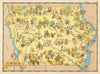 Iowa. Pictorial state map by Ruth Taylor White 1935 old vintage plan chart