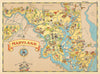 Maryland. Pictorial state map by Ruth Taylor White 1935 old vintage chart
