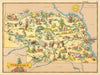 Nebraska. Pictorial state map by Ruth Taylor White 1935 old vintage chart