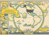 Western Hemisphere. Pictorial map by Ruth Taylor White 1935 old vintage