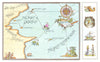 First part of the voyage of the Dawn Treader by Pauline Baynes. Narnia 1998 map