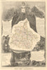 Département des ARDENNES. Decorative antique map/carte by Victor LEVASSEUR 1852