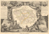 Département de l'AUBE. Decorative antique map/carte by Victor LEVASSEUR 1852