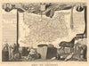 Département du CALVADOS. Decorative antique map/carte by Victor LEVASSEUR 1852