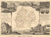 Département du CANTAL. Decorative antique map/carte by Victor LEVASSEUR 1852