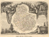 Département de la CÔTE-D'OR. Decorative antique map/carte. LEVASSEUR 1852