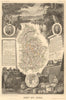 Département du JURA. Decorative antique map/carte by Victor LEVASSEUR 1852