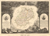 Département du LOT. Decorative antique map/carte by Victor LEVASSEUR 1852