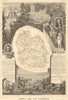 Département de la LOZÈRE. Decorative antique map/carte by Victor LEVASSEUR 1852