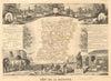 Département de la MAYENNE. Decorative antique map/carte. Victor LEVASSEUR 1852